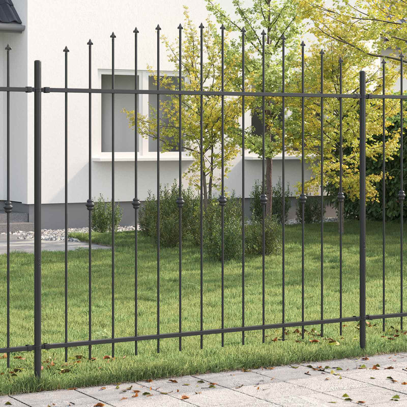 Afbeelding laden in galerijviewer, Vidaxl spike fence zwart 200 x 200 cm gepoedercoat staal