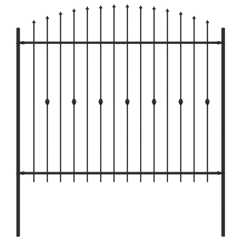 Afbeelding laden in galerijviewer, Vidaxl spike fence zwart 200 x 200 cm gepoedercoat staal