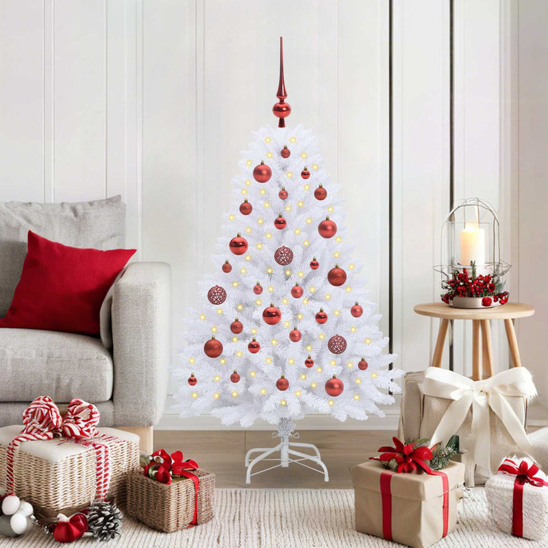 Afbeelding laden in galerijviewer, Vidaxl kunstmatige inklapbare kerstboom wit 120 cm pvc en staal