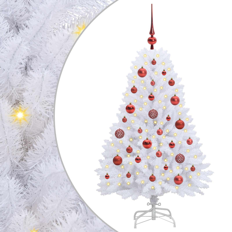 Afbeelding laden in galerijviewer, Vidaxl kunstmatige inklapbare kerstboom wit 120 cm pvc en staal