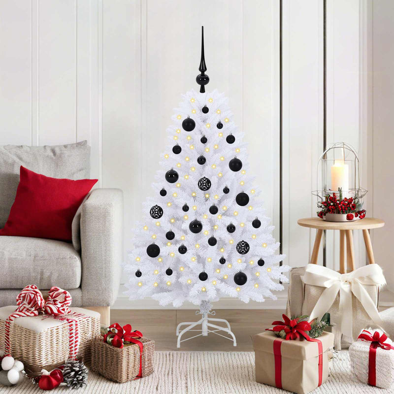 Afbeelding laden in galerijviewer, Vidaxl kunstmatige inklapbare kerstboom wit 120 cm pvc en staal