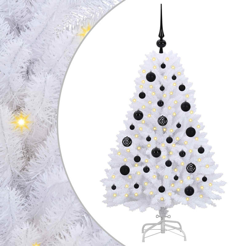 Afbeelding laden in galerijviewer, Vidaxl kunstmatige inklapbare kerstboom wit 120 cm pvc en staal