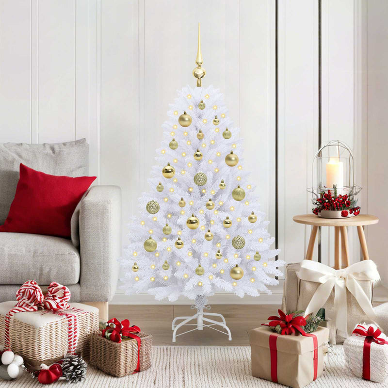 Afbeelding laden in galerijviewer, Vidaxl kunstmatige inklapbare kerstboom wit 120 cm pvc en staal