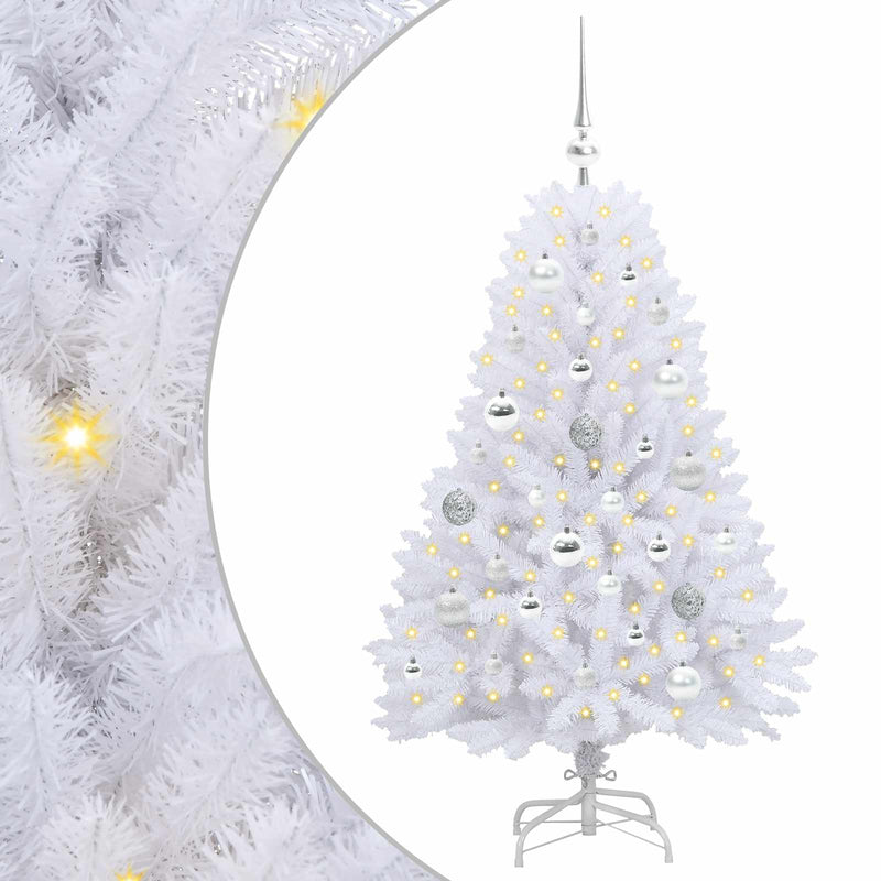 Afbeelding laden in galerijviewer, Vidaxl kunstmatige inklapbare kerstboom wit 120 cm pvc en staal
