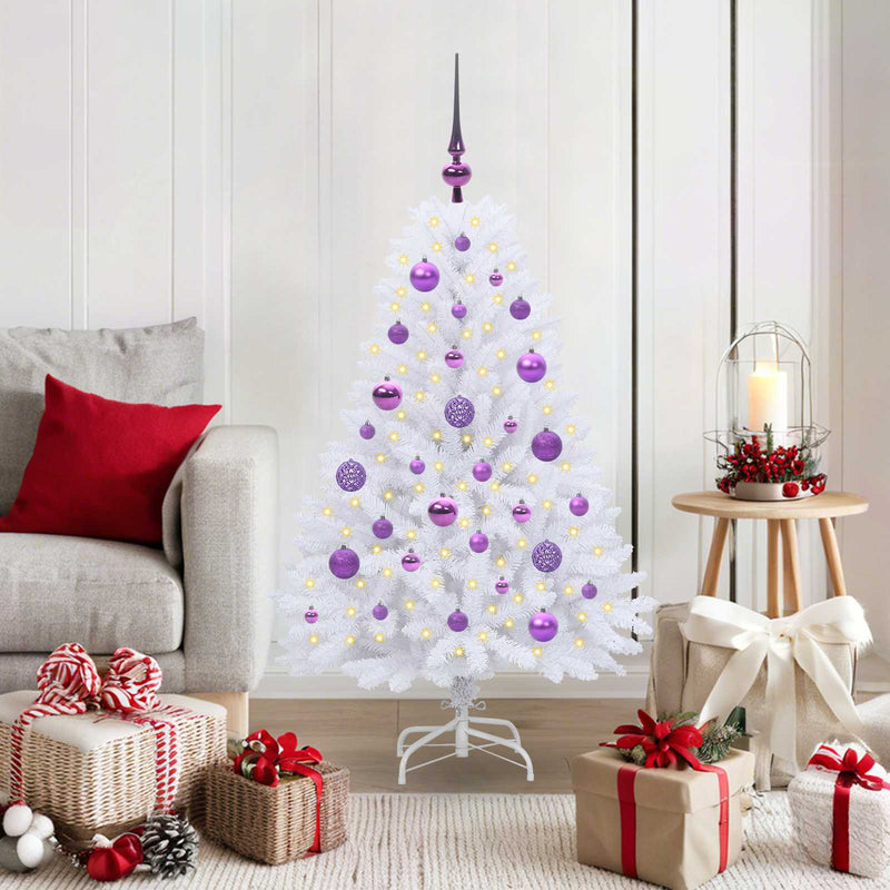 Afbeelding laden in galerijviewer, Vidaxl kunstmatige inklapbare kerstboom wit 120 cm pvc en staal