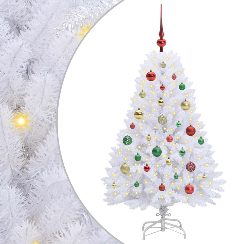 Afbeelding laden in galerijviewer, Vidaxl kunstmatige inklapbare kerstboom wit 120 cm pvc en staal
