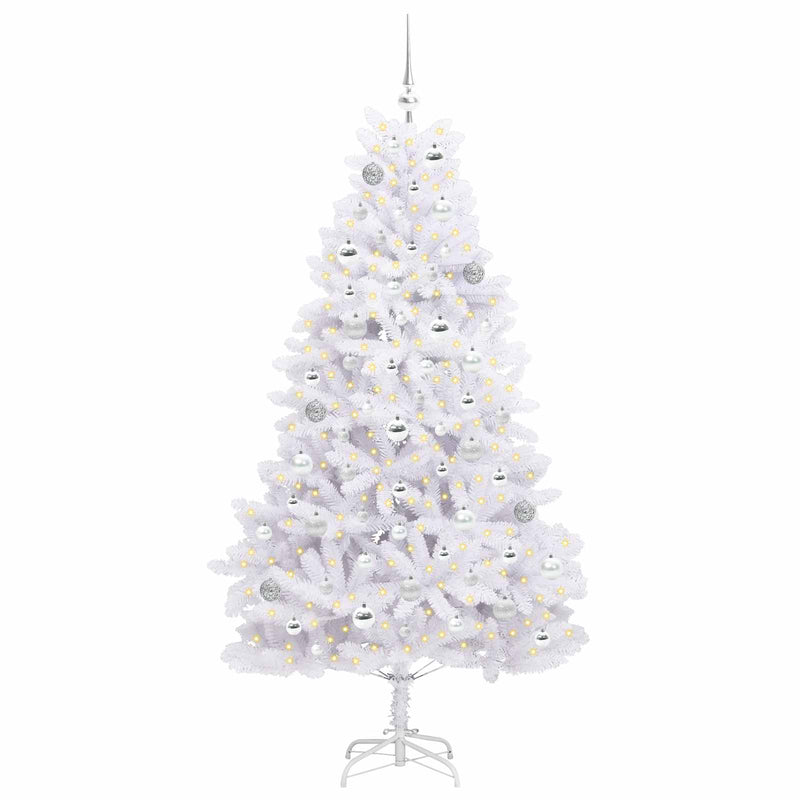 Afbeelding laden in galerijviewer, Vidaxl kunstmatige inklapbare kerstboom wit 180 cm pvc en staal