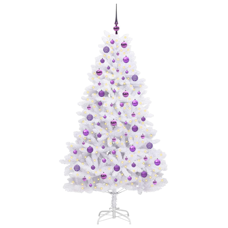 Afbeelding laden in galerijviewer, Vidaxl kunstmatige inklapbare kerstboom wit 180 cm pvc en staal