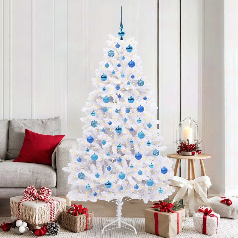 Afbeelding laden in galerijviewer, Vidaxl kunstmatige inklapbare kerstboom wit 180 cm pvc en staal