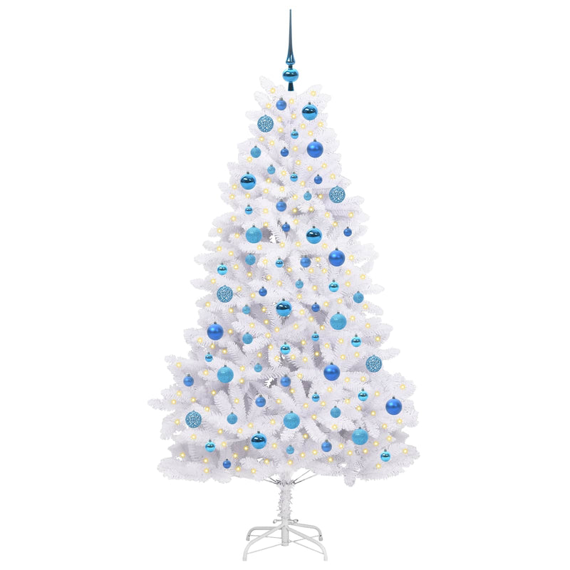 Afbeelding laden in galerijviewer, Vidaxl kunstmatige inklapbare kerstboom wit 180 cm pvc en staal