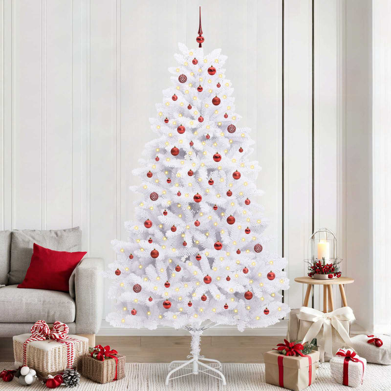 Afbeelding laden in galerijviewer, Vidaxl kunstmatige inklapbare kerstboom wit 240 cm pvc en staal