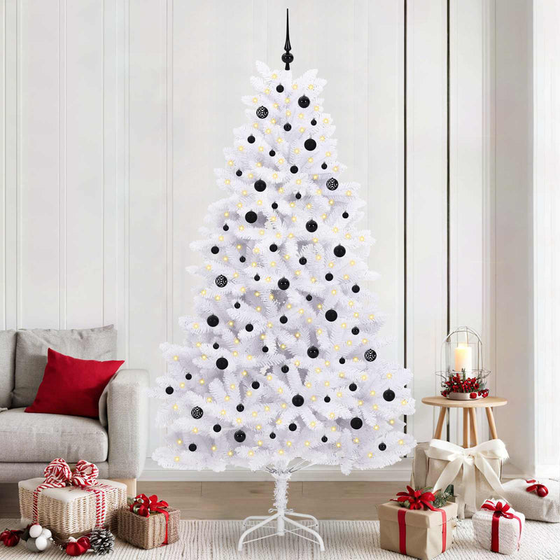 Afbeelding laden in galerijviewer, Vidaxl kunstmatige inklapbare kerstboom wit 240 cm pvc en staal