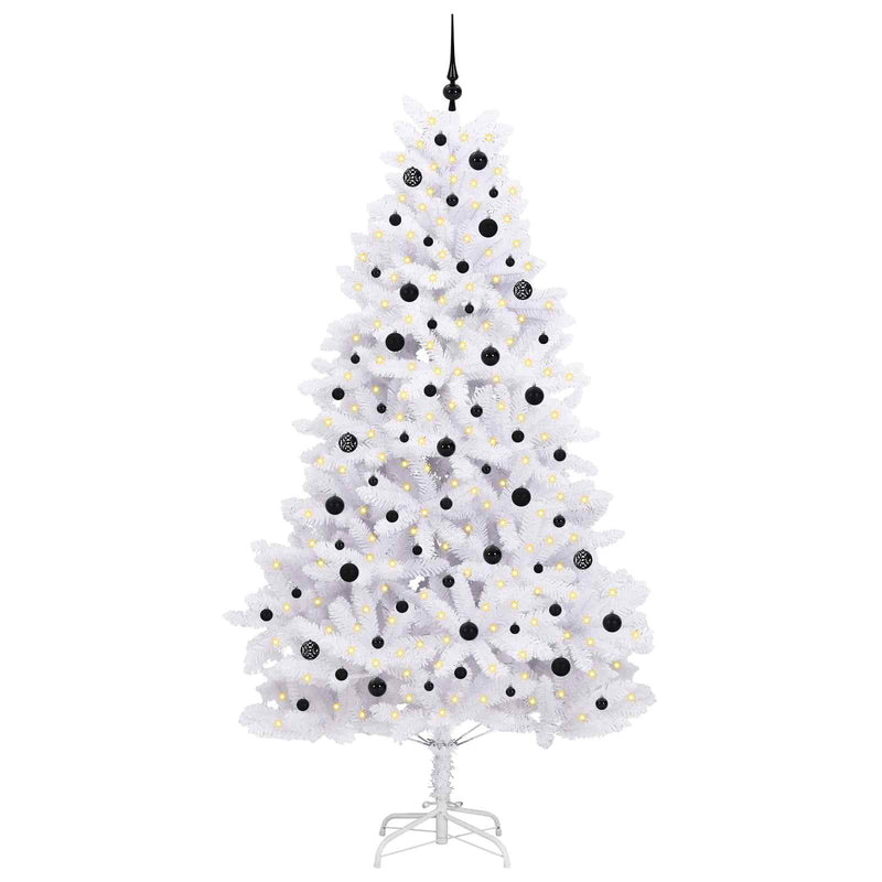 Afbeelding laden in galerijviewer, Vidaxl kunstmatige inklapbare kerstboom wit 240 cm pvc en staal