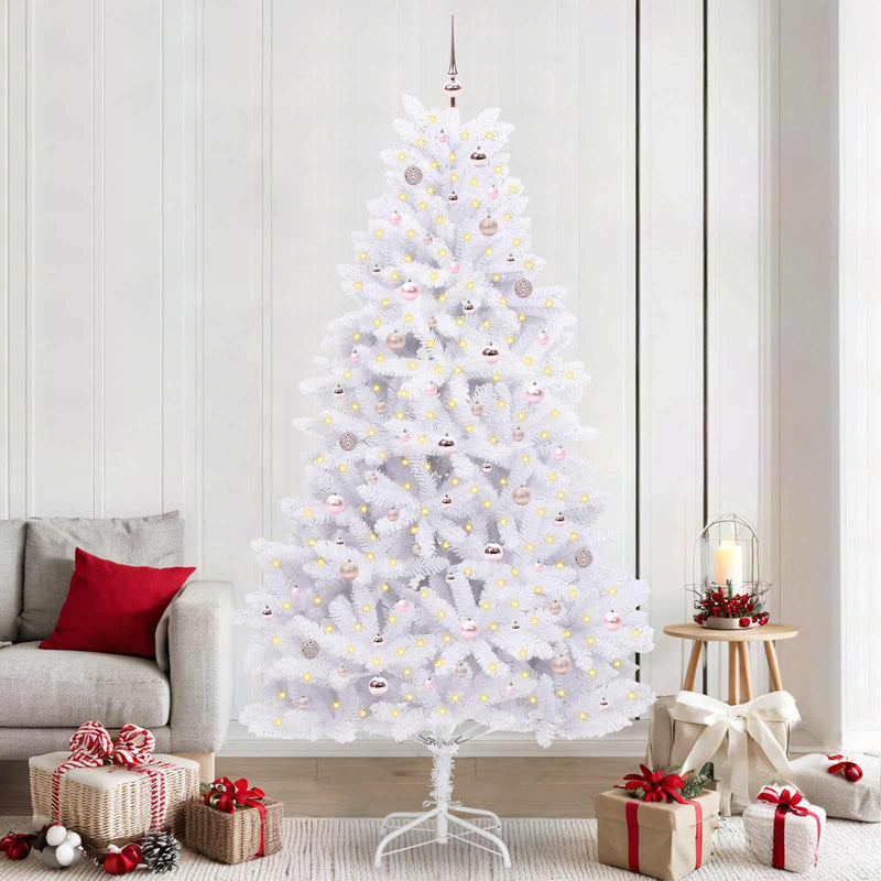 Afbeelding laden in galerijviewer, Vidaxl kunstmatige inklapbare kerstboom wit 240 cm pvc en staal