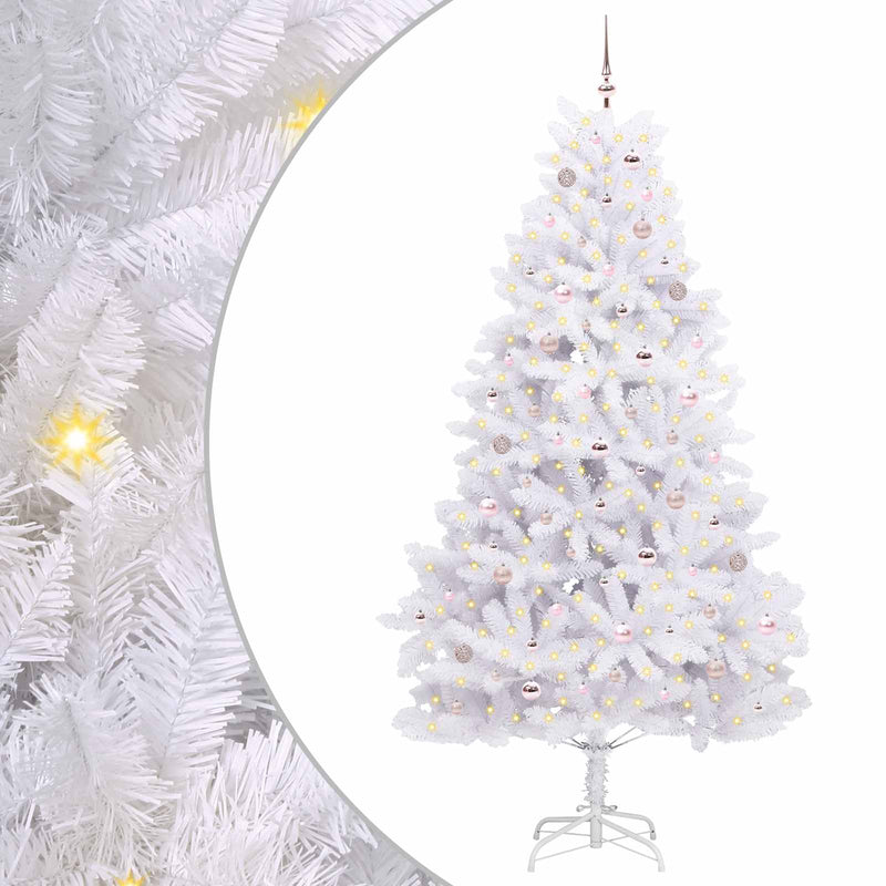 Afbeelding laden in galerijviewer, Vidaxl kunstmatige inklapbare kerstboom wit 240 cm pvc en staal