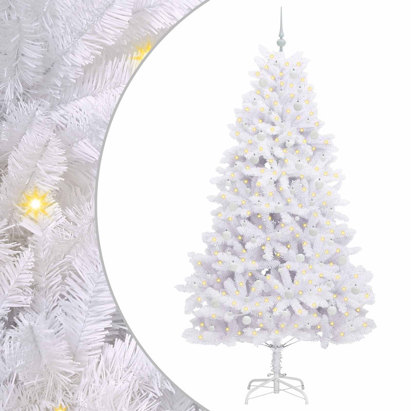 Afbeelding laden in galerijviewer, Vidaxl kunstmatige inklapbare kerstboom wit 240 cm pvc en staal