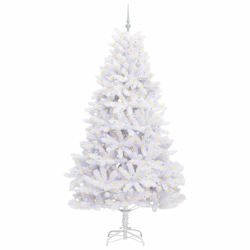 Afbeelding laden in galerijviewer, Vidaxl kunstmatige inklapbare kerstboom wit 240 cm pvc en staal
