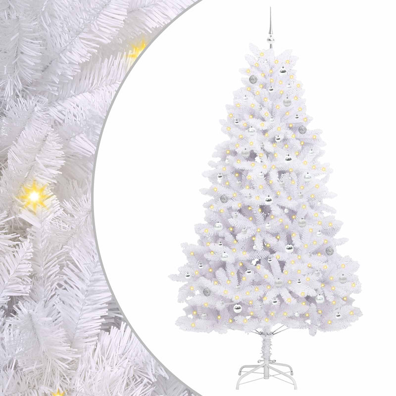 Afbeelding laden in galerijviewer, Vidaxl kunstmatige inklapbare kerstboom wit 240 cm pvc en staal