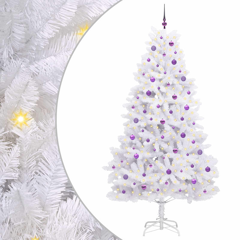 Afbeelding laden in galerijviewer, Vidaxl kunstmatige inklapbare kerstboom wit 240 cm pvc en staal