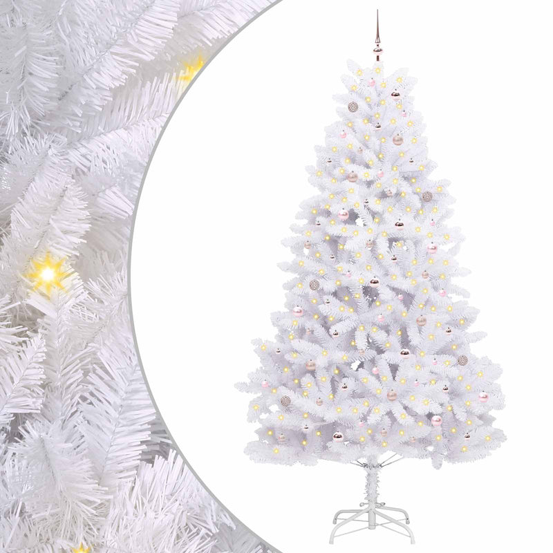 Afbeelding laden in galerijviewer, Vidaxl kunstmatige inklapbare kerstboom wit 270 cm pvc en staal