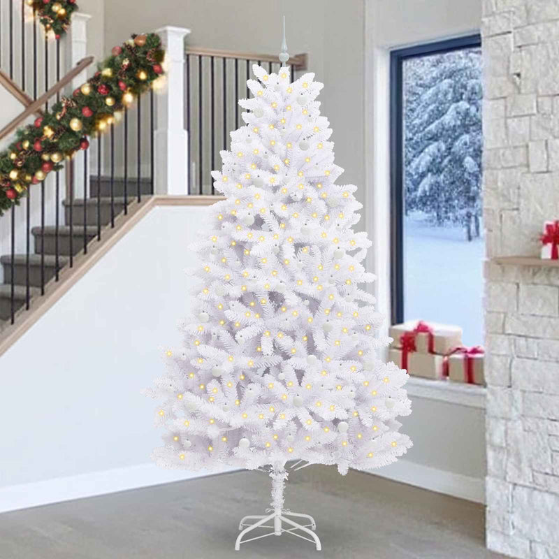 Afbeelding laden in galerijviewer, Vidaxl kunstmatige inklapbare kerstboom wit 270 cm pvc en staal