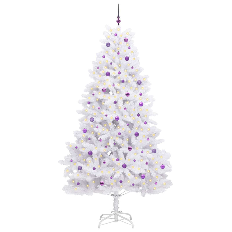 Afbeelding laden in galerijviewer, Vidaxl kunstmatige inklapbare kerstboom wit 270 cm pvc en staal