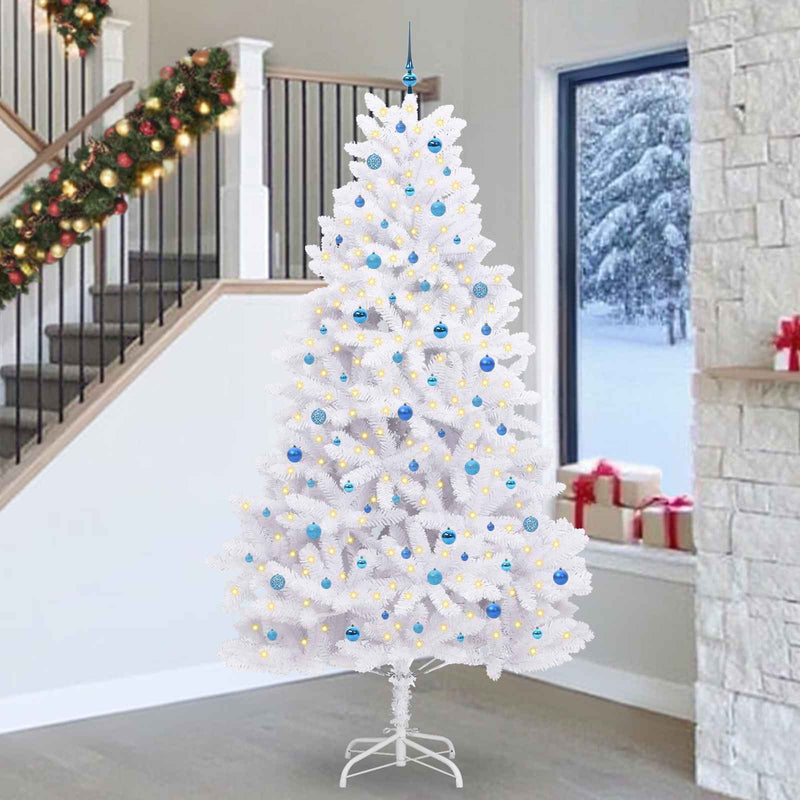 Afbeelding laden in galerijviewer, Vidaxl kunstmatige inklapbare kerstboom wit 270 cm pvc en staal