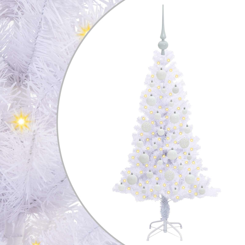 Afbeelding laden in galerijviewer, Vidaxl kunstkerstboom met 150 led wit 120 cm pvc en staal
