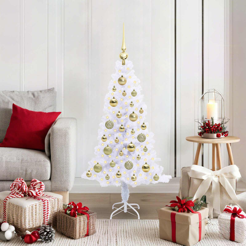 Afbeelding laden in galerijviewer, Vidaxl kunstkerstboom met 150 led wit 120 cm pvc en staal