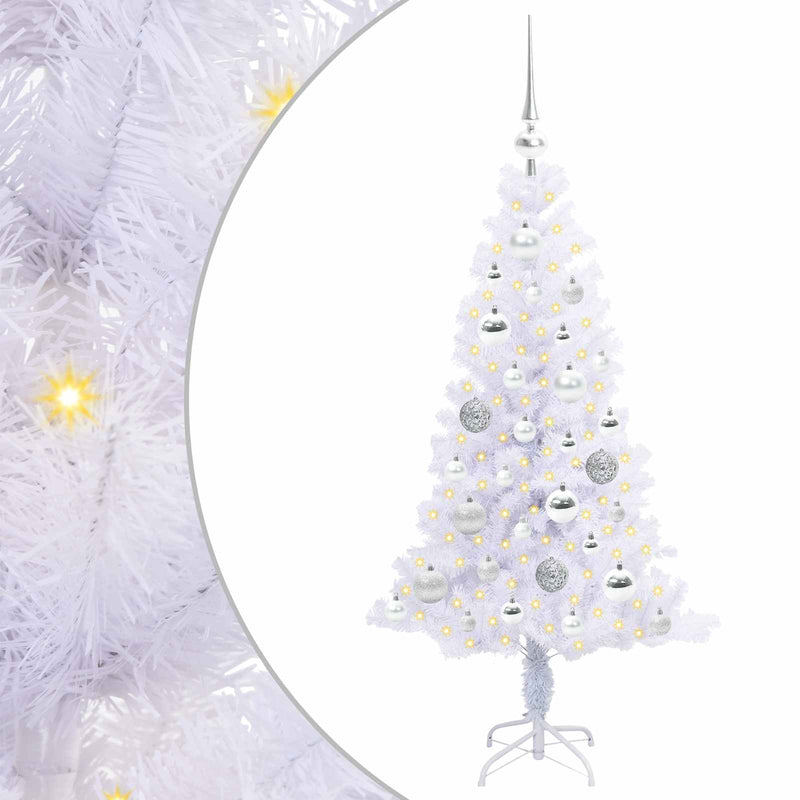 Afbeelding laden in galerijviewer, Vidaxl kunstkerstboom met 150 led wit 120 cm pvc en staal