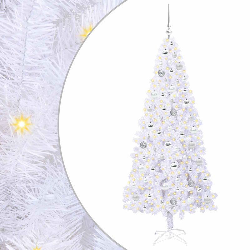 ギャラリービューアに画像をロードする, Vidaxl kunstkerstboom met 300 led wit 180 cm pvc en staal