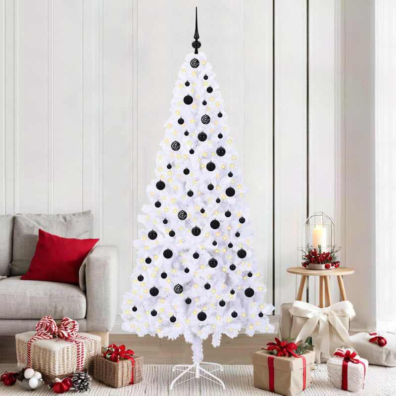 Afbeelding laden in galerijviewer, Vidaxl kunstkerstboom met 300 led wit 210 cm pvc en staal