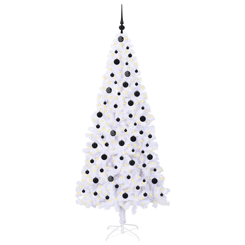 Afbeelding laden in galerijviewer, Vidaxl kunstkerstboom met 300 led wit 210 cm pvc en staal