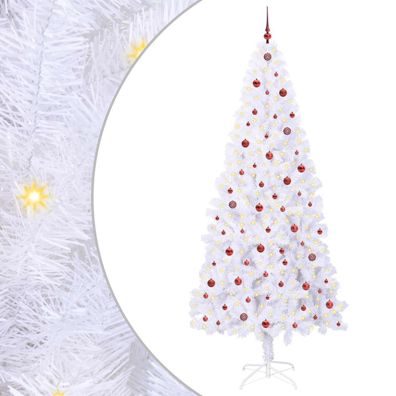 Afbeelding laden in galerijviewer, Vidaxl kunstkerstboom met 300 led wit 240 cm pvc en staal