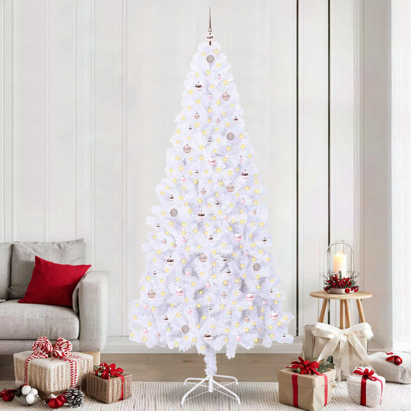 Afbeelding laden in galerijviewer, Vidaxl kunstkerstboom met 300 led wit 240 cm pvc en staal