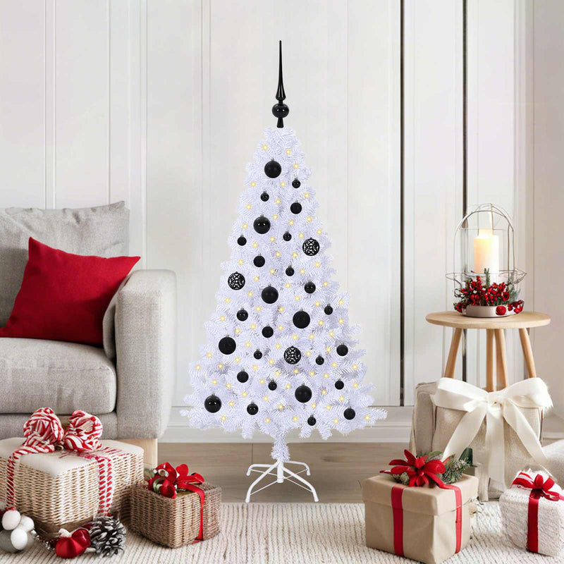 Afbeelding laden in galerijviewer, Vidaxl kunstkerstboom met 150 led wit 120 cm pvc en staal
