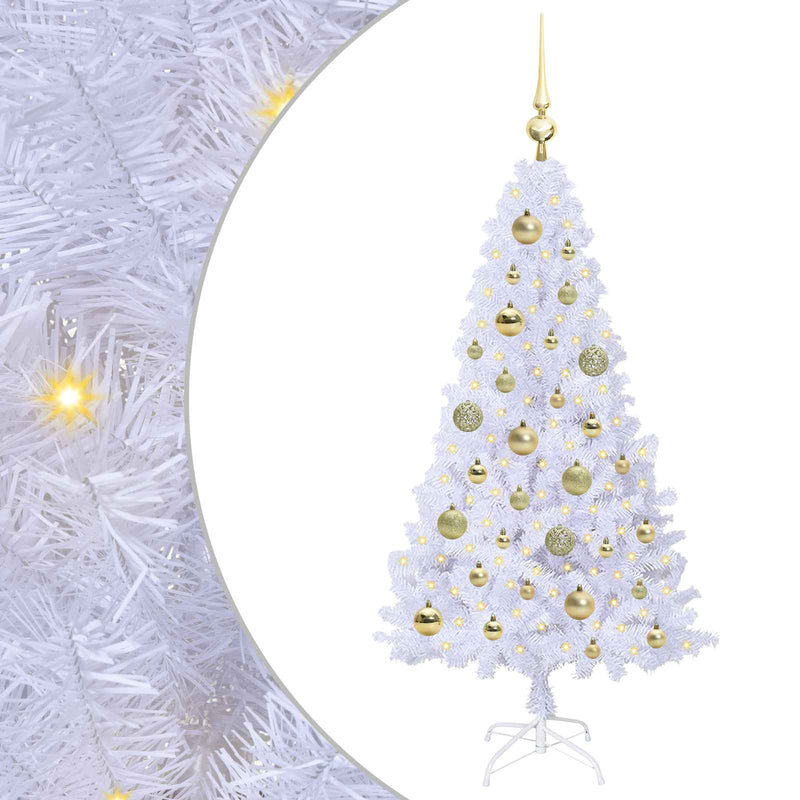 Afbeelding laden in galerijviewer, Vidaxl kunstkerstboom met 150 led wit 120 cm pvc en staal
