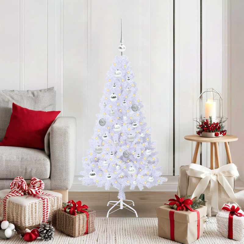 Afbeelding laden in galerijviewer, Vidaxl kunstkerstboom met 150 led wit 120 cm pvc en staal
