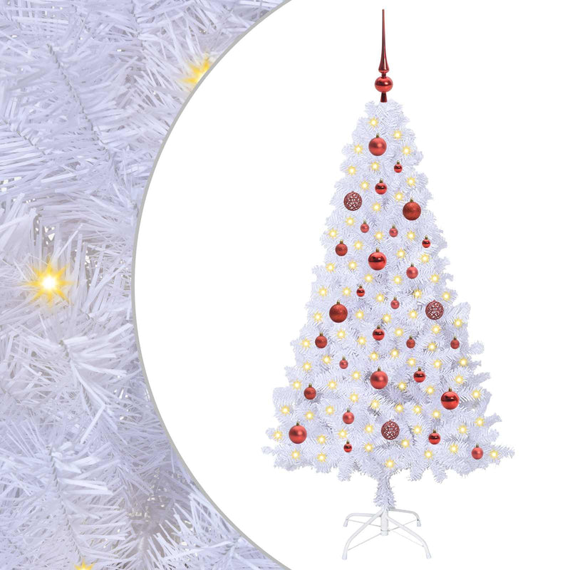 Afbeelding laden in galerijviewer, Vidaxl kunstkerstboom met 150 led wit 150 cm pvc en staal