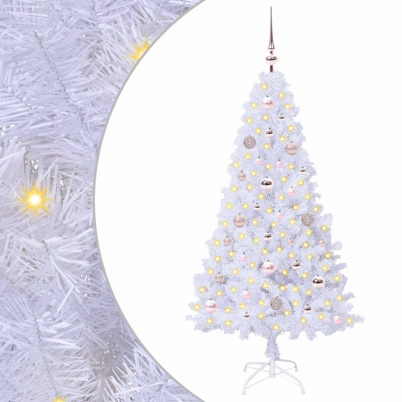 Afbeelding laden in galerijviewer, Vidaxl kunstkerstboom met 150 led wit 150 cm pvc en staal