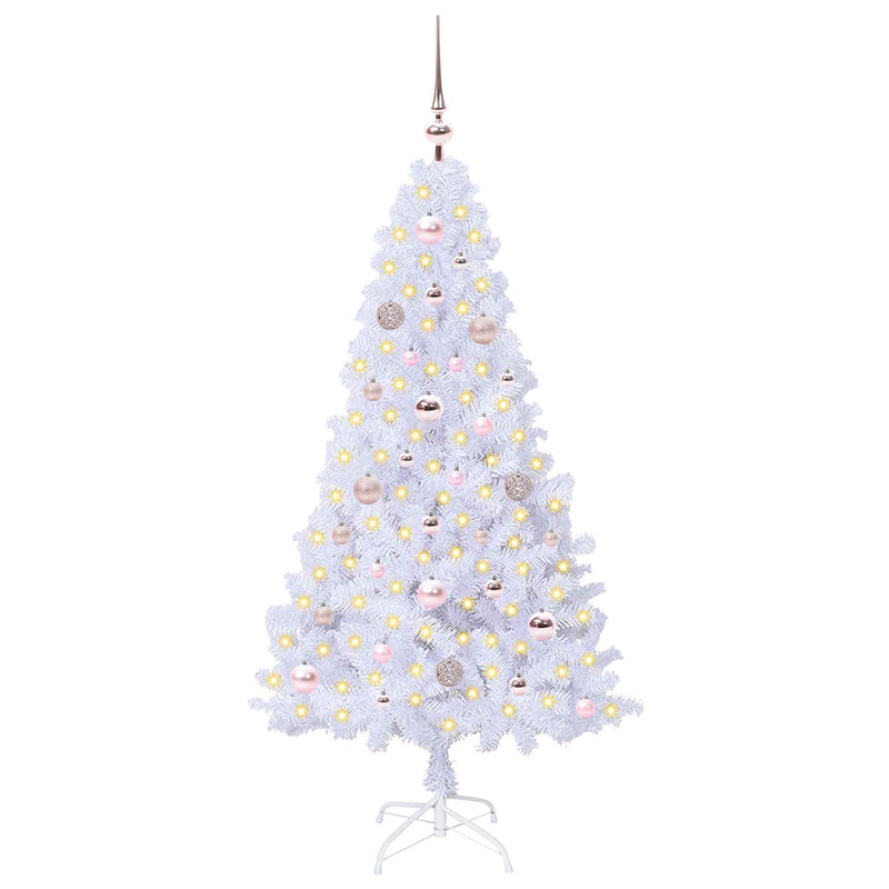 Afbeelding laden in galerijviewer, Vidaxl kunstkerstboom met 150 led wit 150 cm pvc en staal