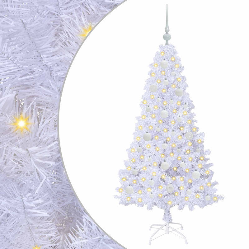 Afbeelding laden in galerijviewer, Vidaxl kunstkerstboom met 150 led wit 150 cm pvc en staal