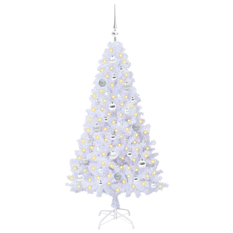 Chargez l'image dans la visionneuse de la galerie, Vidaxl kunstkerstboom met 150 led wit 150 cm pvc en staal