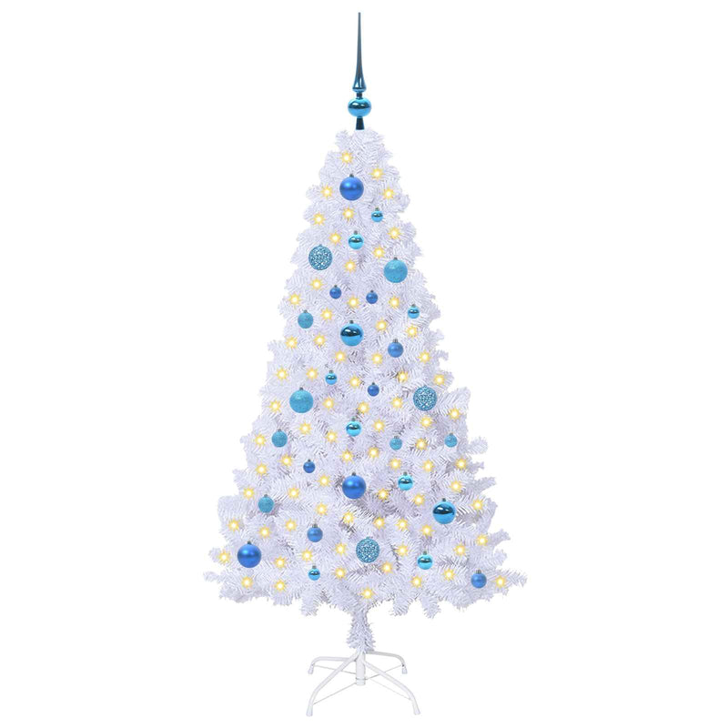 Chargez l'image dans la visionneuse de la galerie, Vidaxl kunstkerstboom met 150 led wit 150 cm pvc en staal