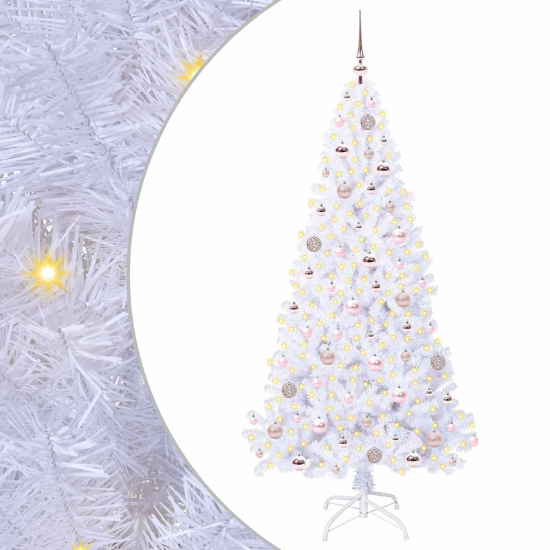 Chargez l'image dans la visionneuse de la galerie, Vidaxl kunstkerstboom met 300 led wit 180 cm pvc en staal