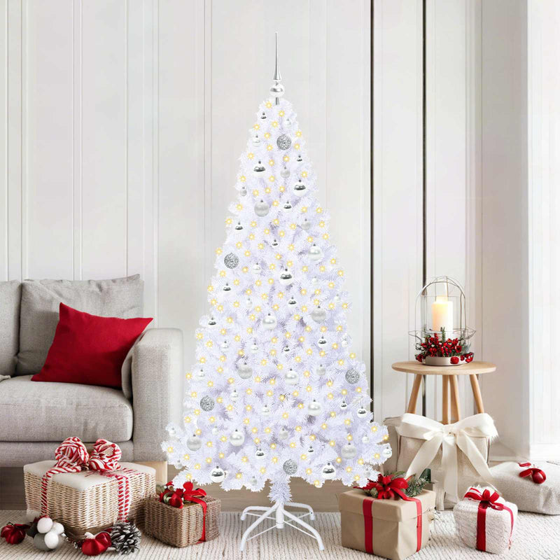 Afbeelding laden in galerijviewer, Vidaxl kunstkerstboom met 300 led wit 180 cm pvc en staal