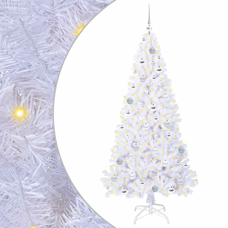 Afbeelding laden in galerijviewer, Vidaxl kunstkerstboom met 300 led wit 180 cm pvc en staal