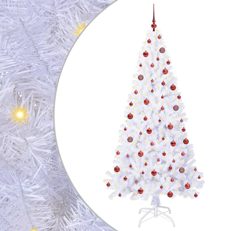 Chargez l'image dans la visionneuse de la galerie, Vidaxl kunstkerstboom met 300 led wit 210 cm pvc en staal