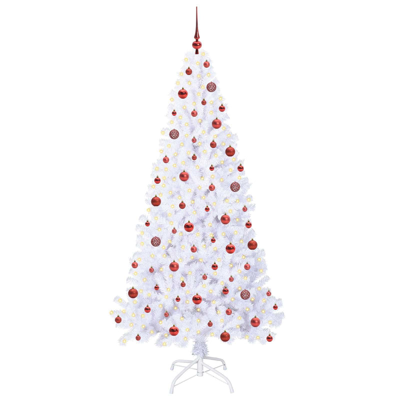 Chargez l'image dans la visionneuse de la galerie, Vidaxl kunstkerstboom met 300 led wit 210 cm pvc en staal