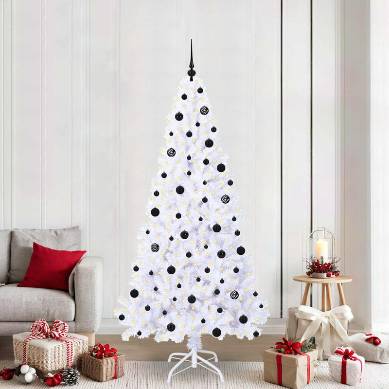 Chargez l'image dans la visionneuse de la galerie, Vidaxl kunstkerstboom met 300 led wit 210 cm pvc en staal